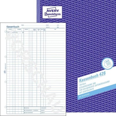 Avery-Zweckform Zweckform kasboek voor boekhoudpakketten/426 DIN A4 staand wit 100 vel (Duitstalig)