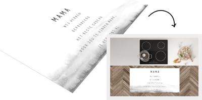 Keukenloper - Loper keuken - Spreuken - Quotes Mama Je Hebt Ons Al - Moederdag cadeau voor mama - zwart wit - 120x60 cm - Keukenloper vinyl