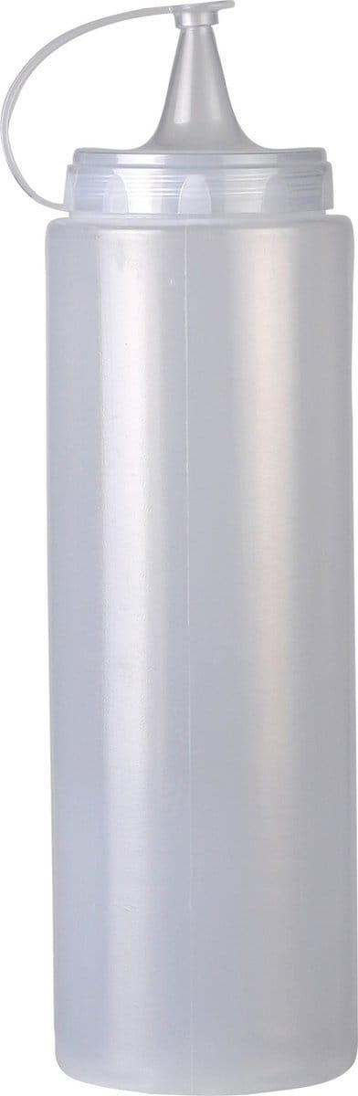 Urban Living Doseerfles/sausfles - kunststof - met schenktuit - 700 ml - 21 cm - Pannenkoeken/Poffertjes