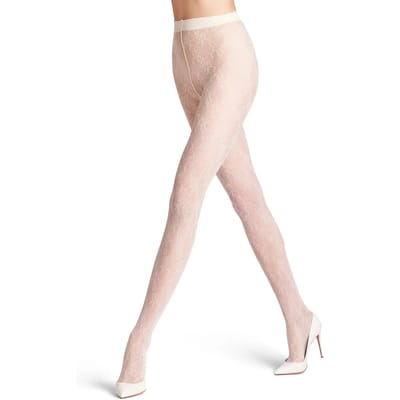 FALKE New Boheme 25 DEN transparent materiaal transparent 25 DEN Panty dames wit - maat S-M