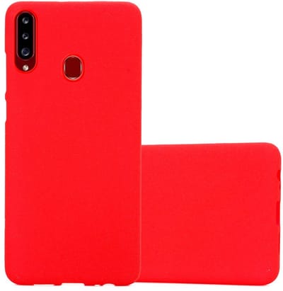 Cadorabo Hoesje geschikt voor Samsung Galaxy A20s in FROST ROOD - Beschermhoes gemaakt van flexibel TPU silicone Case Cover