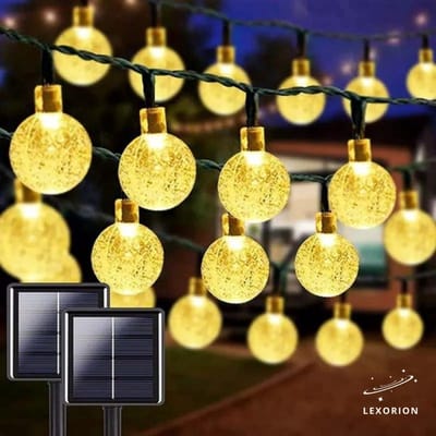 Lexorion Fairy - Solar Lichtsnoer - Buitenverlichting - Solar Tuinverlichting - Warm Wit - 50LED - 9 meter - Buiten op Zonne Energie - Sfeerverlichting - IP65 Weerbestendig - Lichtslinger - LED Lampjes Slinger