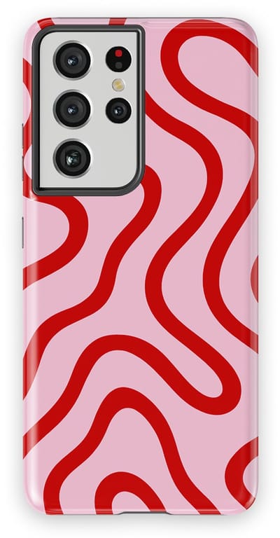 DripCase Curvy Lines Hoesje Samsung Galaxy S21 Ultra | Backcover met Mag | Design Tough Case Samsung Galaxy S21 Ultra Lolly Loop