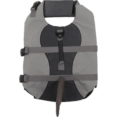 Gilet de sauvetage pour chien Réglable Sûr Veste de flottaison pour animal de compagnie avec poignée dorsale Anneau en D pour plage bateau M(for 4-6.5kg) gray