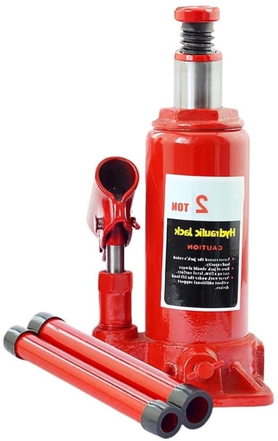 Hydraulische Fleskrik - Autokrik Hefkrik - Voertuigen Hefen - Veiligheid Overbelastingsbeveiliging - 5 Ton - Rood