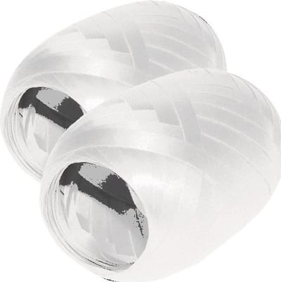 2x Inpaklint Krullint Decoratielint Cadeaulint Sierlint - Wit - 20m x 5mm
