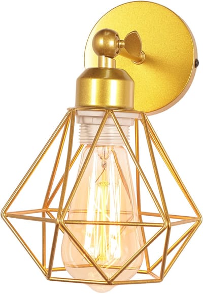 Wandlamp Industrieel Verstelbaar Vintage Wandverlichting voor Woonkamer Slaapkamer Gang Goud