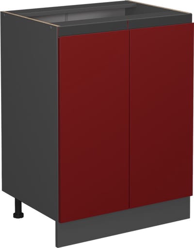 Vicco R-Line Keukenonderkast – 60 cm J-vorm, zonder werkblad Rood