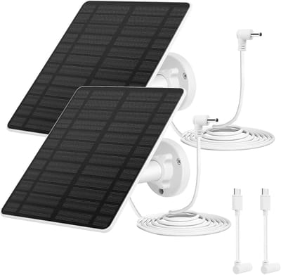 Zonnepaneel Camera - Oplaadpaneel Beveiliging - Buitenbewaking Opladen - IP65 Waterdicht - 5 Watt 4M - Zwart