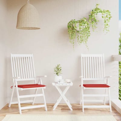 vidaXL - Tuinstoelkussens - 2 - st - 50x50x3 - cm - stof - rood