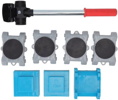 Dailygoods- Meubelverhuizer Set - 8PCS Meubeltransportset - Duurzaam en Antislip - Hefboomprincipe - 360 Graden Rotatie Wielen - Inclusief 4 Rollen en 1 Handgreep