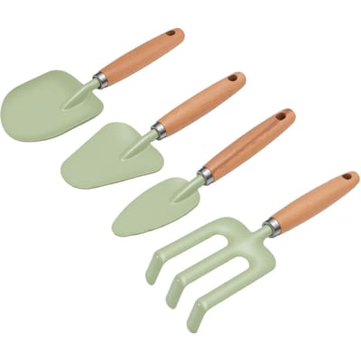 4 pièces Pelles de Jardin pour Enfants Râteau à Main Sûr Polyvalent Pelle de Jardin Râteau à Main Jouet pour Sable Plage Jeu Vert vert