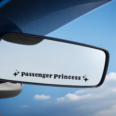 Dailygoods- Achteruitkijkspiegelstickers Grappig Meisje - 4 Stuks - Vinyl Stickers - Auto Accessoires - Raamstickers - Wit/Zwart/Laserzilver - Autostickers