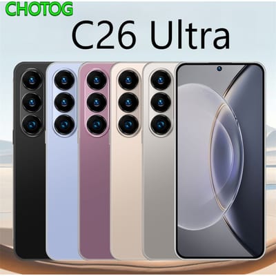 CHOTOG 22GB+2TB Smartphone C26 Ultra 7.3 HD Mobiele Telefoons 7800mAh Android 1516MP+48MP Mobiele Telefoons 5G Dual Card Globale Versie