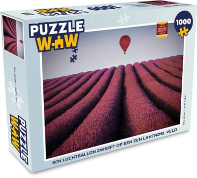 Puzzel Luchtballon - Bloemen - Lavendel - Legpuzzel - Puzzel 1000 stukjes volwassenen