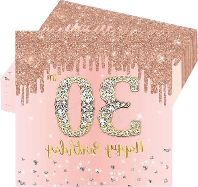 20 Stuks Roze Gouden Papieren Servetten - Feestservetten voor Verjaardagen en Tafelversiering voor Vrouwen