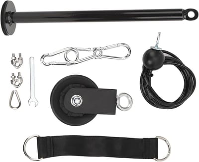 Fitness Kabelkatrol - Kracht Trainingsapparatuur - Spieropbouw Training - 360 Graden Rotatie - 2 Meter Kabel - Zwart