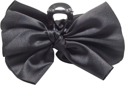 Emilie collection - haarklem - zwart - strik - satijn