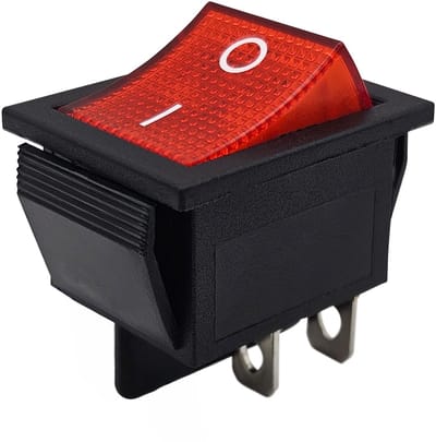 ProRide Wipschakelaar ON-OFF KCD4-202 - 2 Polig - 250V/16A - 30x22mm - Rood zonder controlelampje