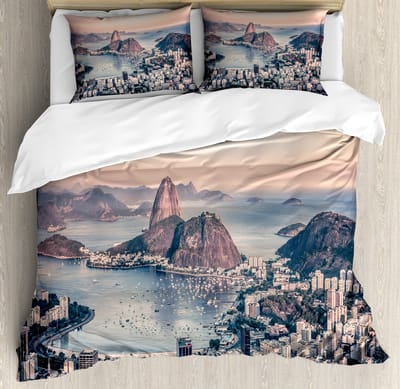 ABAKUHAUS Vintage stranddekbedovertrek voor tweepersoonsbedden, zachte microvezelstof geschikt voor vervaging, 230 x 220 cm, meerkleurig