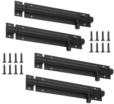 Heavy Duty 5 Inch Barrel Bolt Lock - Zwart Aluminium Beveiligingsslot voor Garages, Schuren en Tuindeuren (2 Pack)