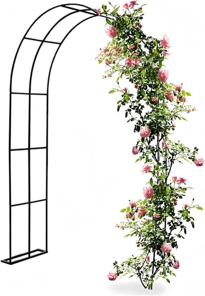 Metalen Rozenboog - Tuinprieel Latwerk - Klimplanten Ondersteunen - Gegalvaniseerd Staal - 120 x 220 cm - Groen