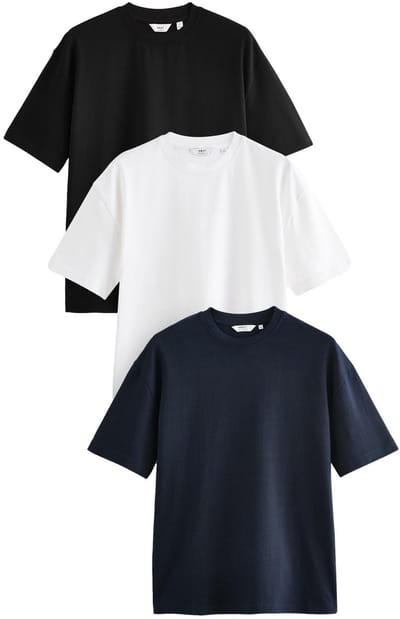 Next - Heren - T-shirt met relaxte pasvorm - Wit