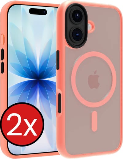 Hoesje - 2 Stuks - Geschikt voor Apple iPhone 17 - Magsafe Compatible - Sterk & Shockproof - Shock Proof Case - Back Cover - Telefoon Hoes - Telefoonhoes - Perzik