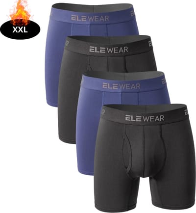 Nivard Onderbroeken Heren - Boxershort - Ondergoed - Boxer - Underwear - Mannen - 4 Pack - Blauw + Zwart - XXL