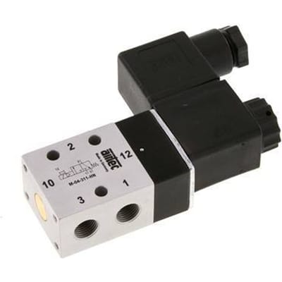3/2 G1/8'' NC Magneetventiel 12V DC 2.5-10bar/35.0-140psi Airtec