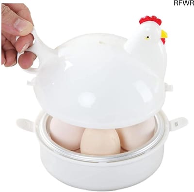 RFWR® Kipvormige Magnetron Eierkoker - Snel en Veilig voor 4 Eieren Koken