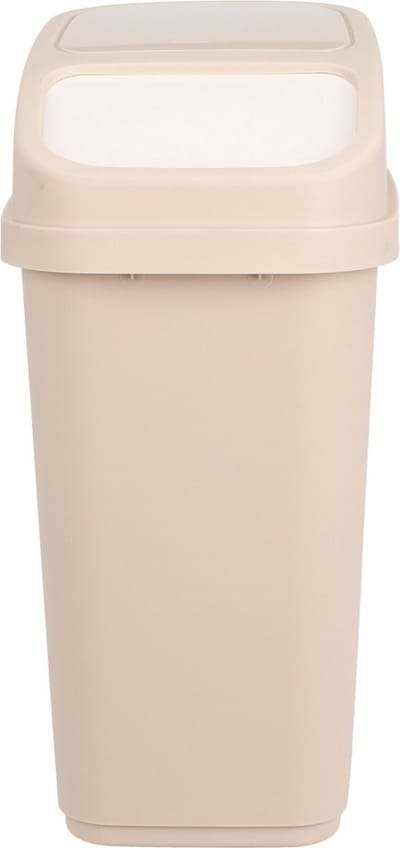 Excellent Houseware GFT aanrecht afvalbakje - beige - 5L - afsluitbaar - 15 x 21 x 31 cm - klepje - afval scheiden