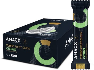 Amacx Turbo Fruit Chew Citrus - Energie reep - Bar - Energy gums - 12 pack