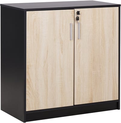 ZEHNA - Sideboard 2 deuren - Lichthout/Zwart - Vezelplaat