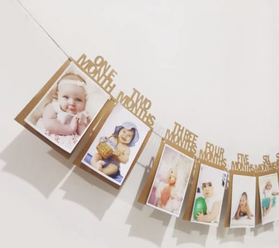 Eerste Verjaardag Foto Slinger - 12 maanden - Baby 1 Jaar - Party - Versiering - Happy Birthday - Foto Slinger - Mijlpaal