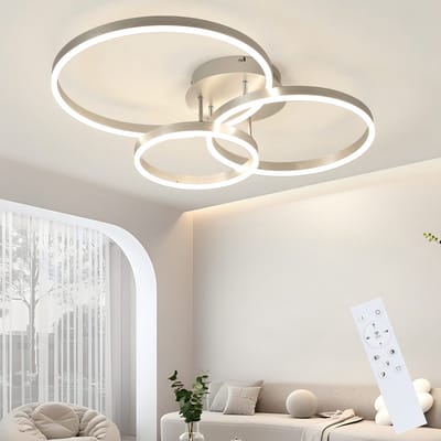 NETTLIFE LED-plafondlamp - dimbaar modern - 3 ringen - 82 cm - 74 W - plafondlamp slaapkamer - acryl metaal