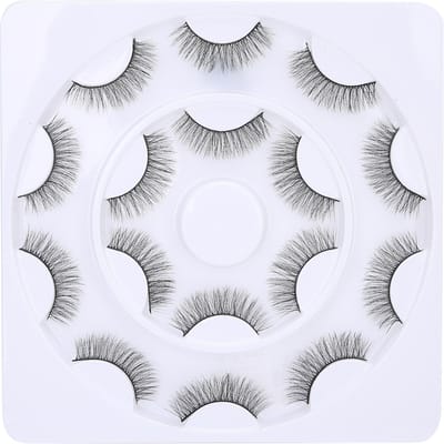 8 Paires Cils Postiches Tridimensionnels Longs Épais Bouclés Outil de Maquillage pour les Yeux D28 gray