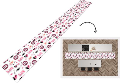 Keukenloper - Keukenmat - Meisjes - Roze - Hartjes - Design - 400x50 cm - Keuken vloerkleed