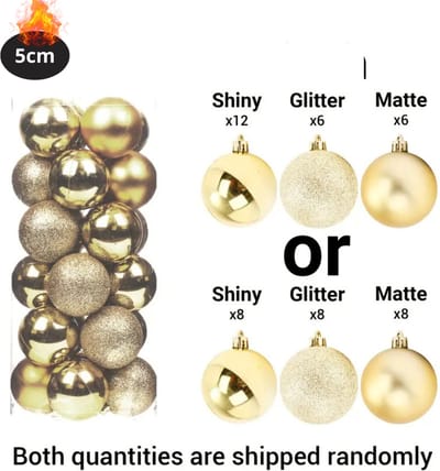 Livano Kerstballen - Kerstversiering - Plastic - Goud - 5 cm - 24 stuks