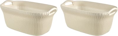 Curver Knit Wasmand - 40L - set van 2 - Oasis white