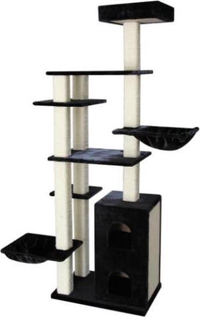 Topmast Krabpaal - Klimpaal - Excellence -  Zwart - Grote Kat - 75 x 50 x 217 cm - Stam 15 cm