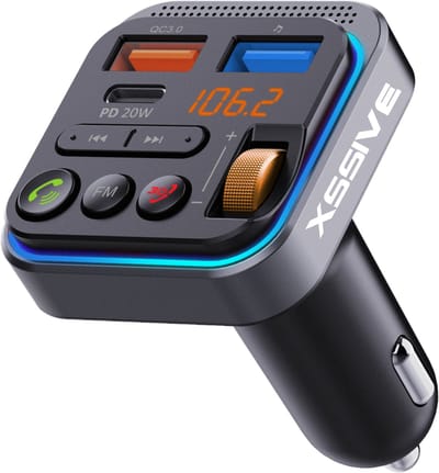Xssive FM12 Bluetooth FM Transmitter Auto - FM Adapter met Bluetooth 5.3 - 20W Snelladen - Handsfree Bellen, RGB-Verlichting & Extra Bass