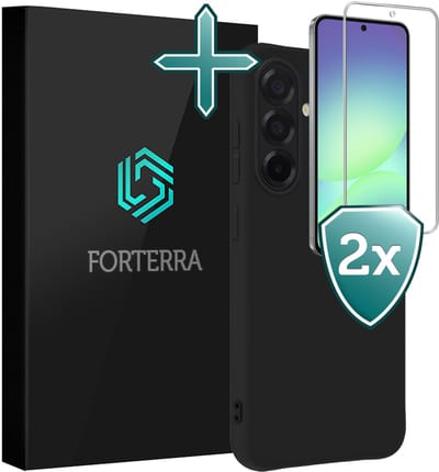 Hoesje Met 2x Screenprotector - Geschikt voor Samsung Galaxy A56 - Sterk & Shockproof - Telefoon Hoes - Back Cover - Siliconen Case - Zwart