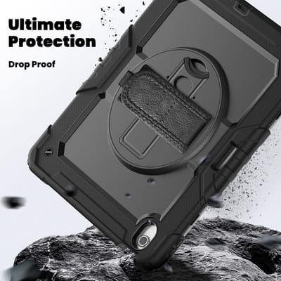 Xccess Tablethoes geschikt voor Apple iPad Air 13 Inch (2024) Hardcase Backcover | Xccess Survivor Essential | Schokbestendig iPad Air 13 Inch (2024) Telefoonhoesje | Anti Shock Proof + Standaard - Zwart
