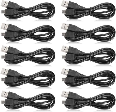 Dailygoody - controller-oplaadkabel - hoge overdrachtssnelheid - 10 meter - geschikt voor PS Move en mobiele telefoons - 10 stuks - ideaal voor camera...