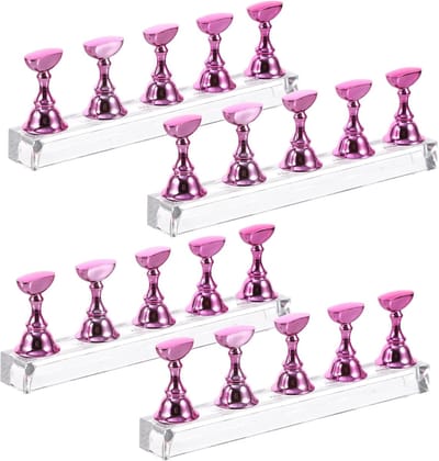 Nail Tips Practice Display Stands 20st Plastic Nail Art Holder Magnetische Basis Voor Kunstnagels Voor Thuis Salon Gebruik