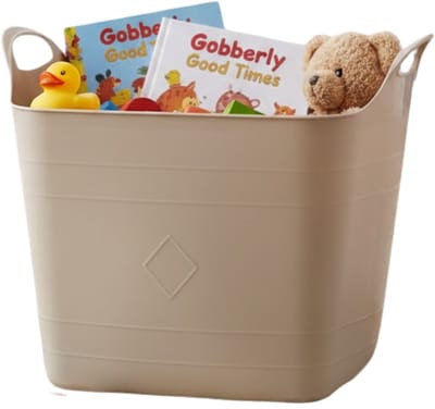 Storage solutions speelgoedmand - beige - 25 l - kunststof - 40 x 35 cm - opbergmand