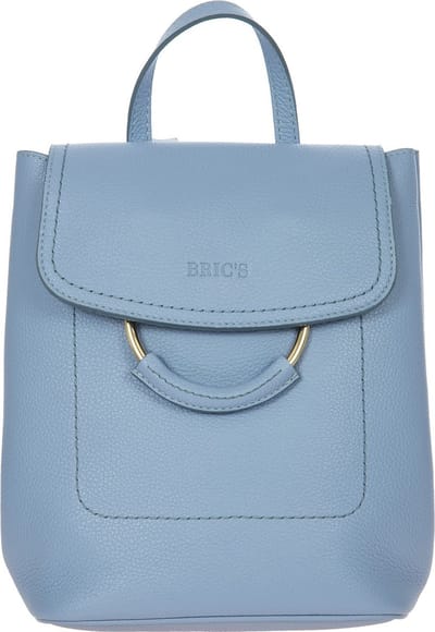 BRIC'S Leren Vrije tijd rugzak Rugzak Gondola Tiglio Zaino Backpack Violet Lichtblauw