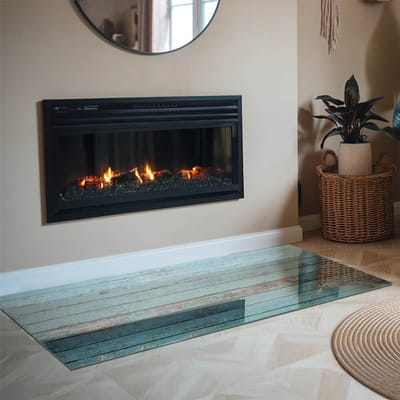 Coloray Vloerplaat Houtkachel - Plaat onder Houtkachel - 140 cm x 70 cm - Kachel Onderplaat - Turkoois Vloerplaat Kachel - Vloerplaat Voor Kachel - Onderplaat Kachel - Houtkachel Vloerplaat - Plaat Kachel