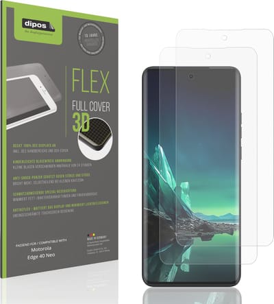 dipos FLEX – 2x Matte Screenprotector geschikt voor Motorola Edge 40 Neo | Volledige Schermbescherming | Case-Friendly
